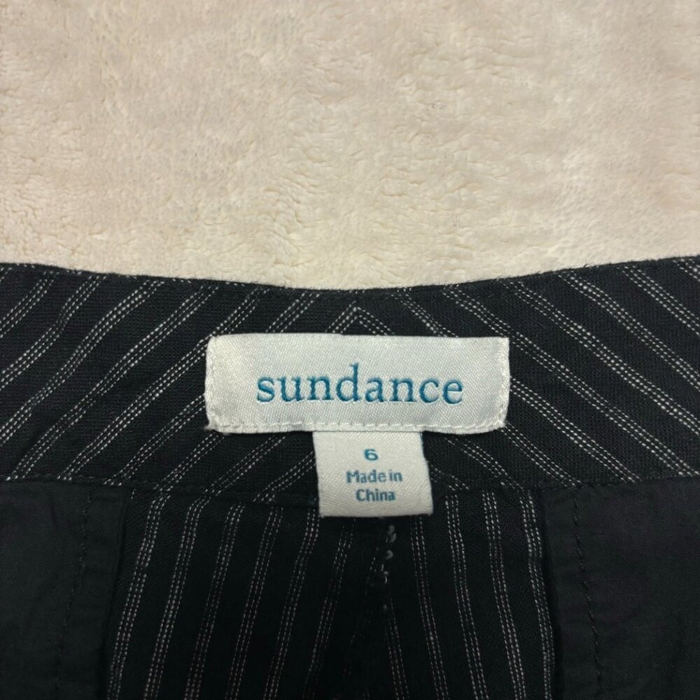 Sundance Womens Sierra Straight Leg Linen Pants Size‎ 6 Black White Pinstripe - Picture 5 of 10